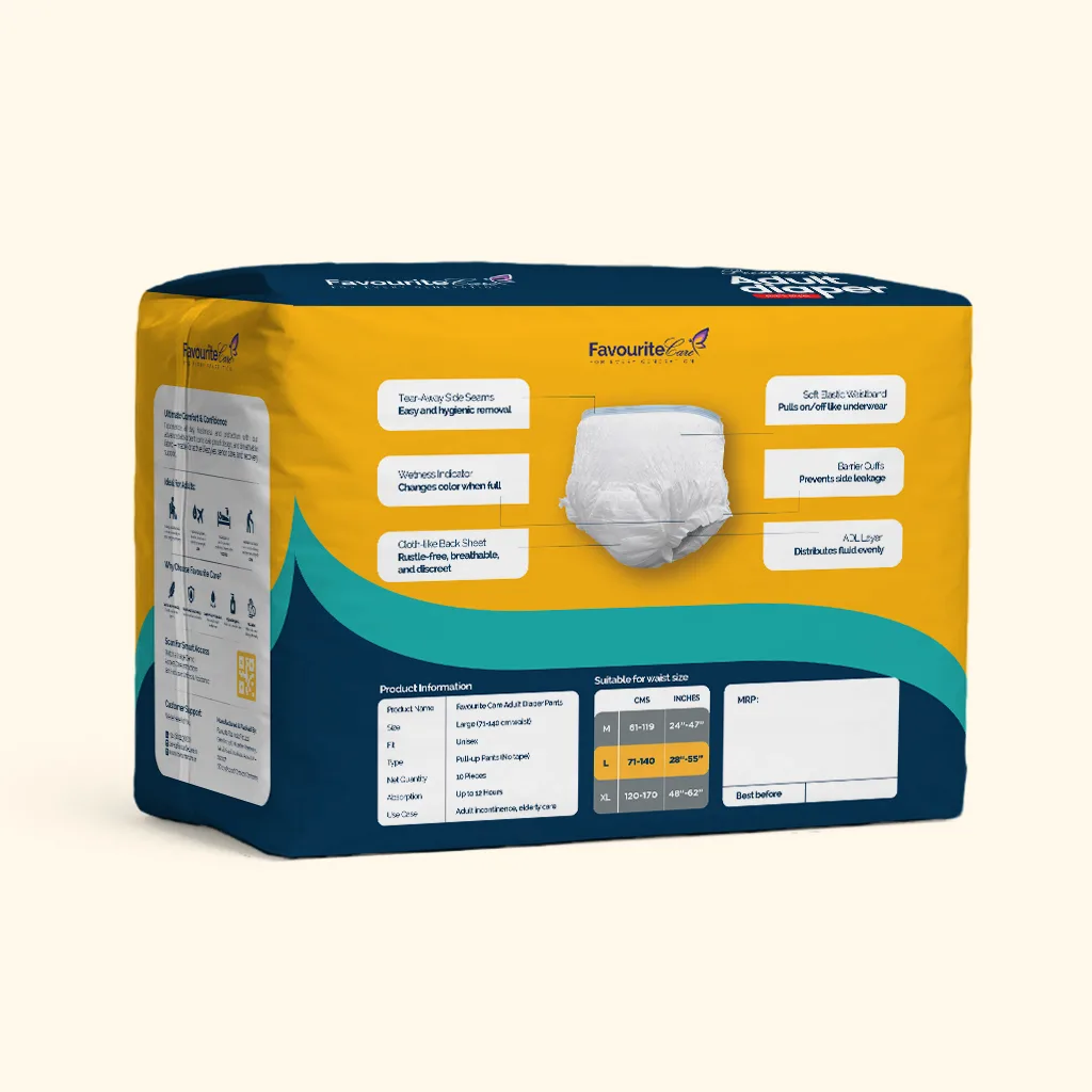 Favourite Care adult diaper back pack features