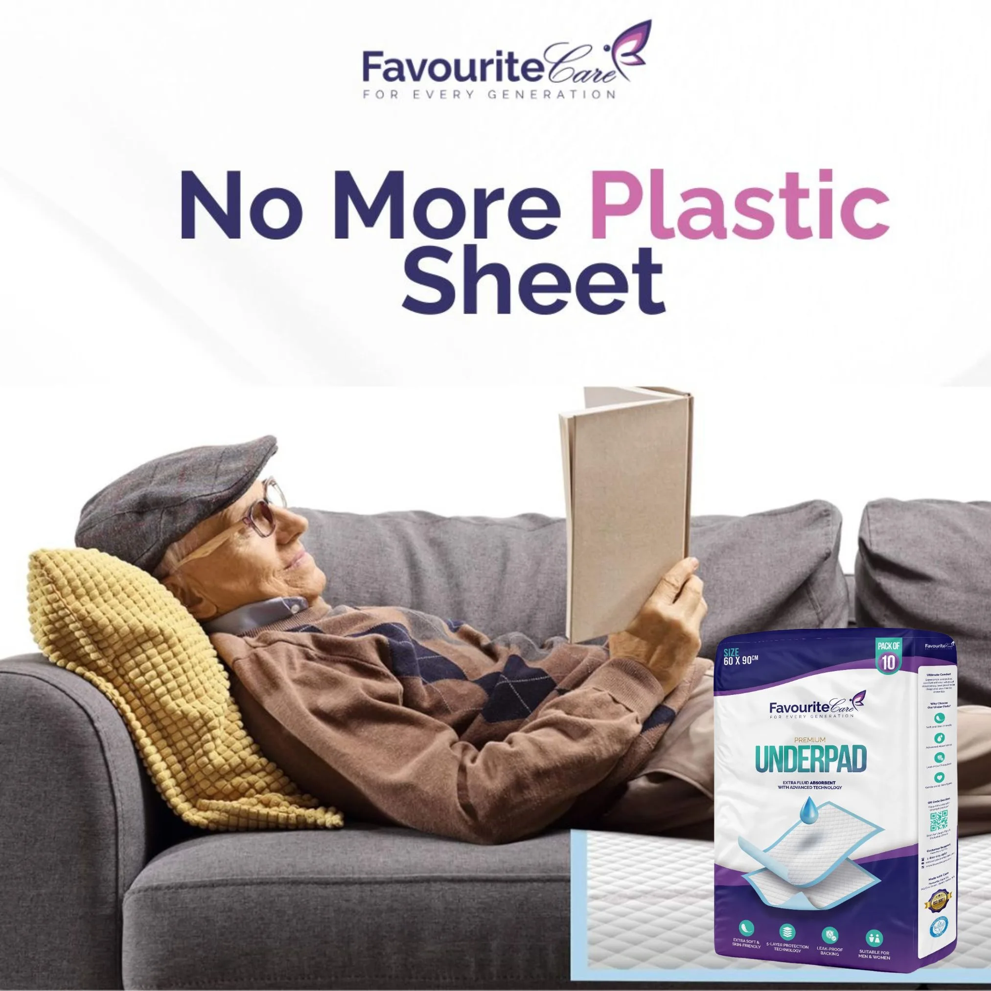 Favourite Care underpads no more plastic sheet